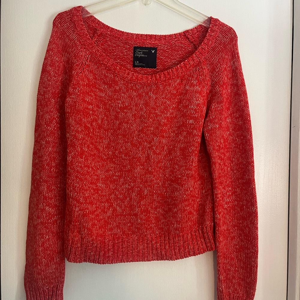 American Eagle Outfitters Coral Crew Neck Sweater